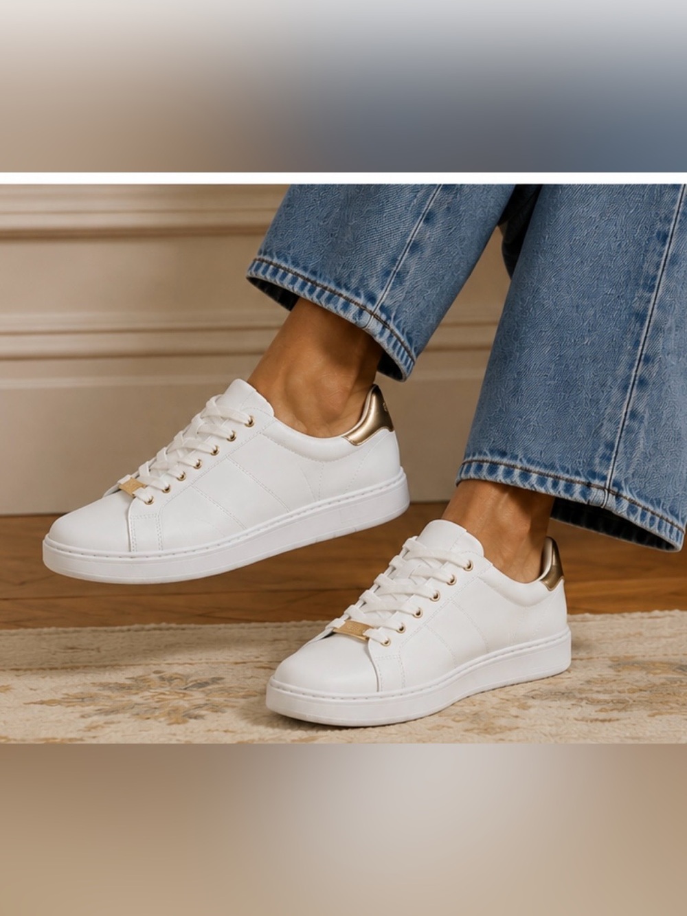 Ralph Lauren Leather White Sneakers Size 7